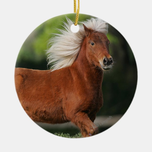 Miniatyrhästanseende Julgransprydnad Keramik (Framsidan)