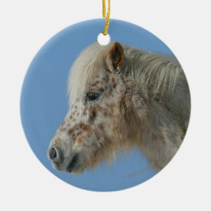 MiniatyrhästHeadshot Julgransprydnad Keramik