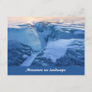 Miniatyrislandskap och solnedgång vykort
