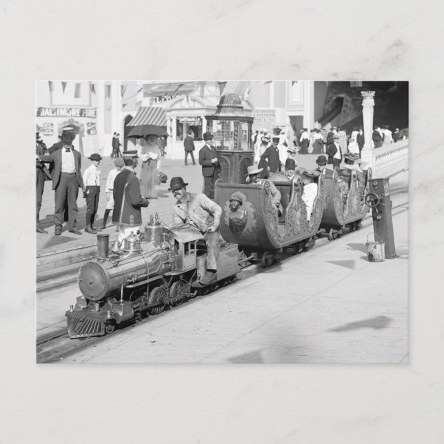 Miniatyrjärnväg på Coney Island, 1905 Vykort (Framsida)