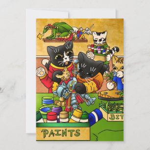Miniatyrkateter för kattnattsmodellmålning kort