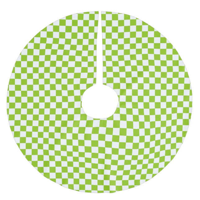 Miniatyrkontroll Mönster i Lime Green and White Julgransmatta Borstad Polyester (Framsidan)