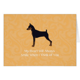 Miniatyrkort för Pinscher Sympathy Greeting Card Hälsningskort
