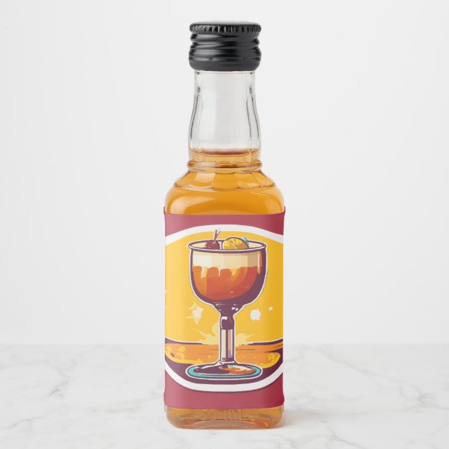 Miniatyrmagisk likör spritflaskor etikett (Framsida)