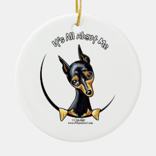 MiniatyrPinscher IAAM Julgransprydnad Keramik