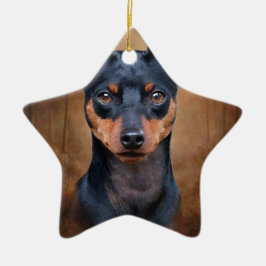 MiniatyrPinscher Julgransprydnad Keramik