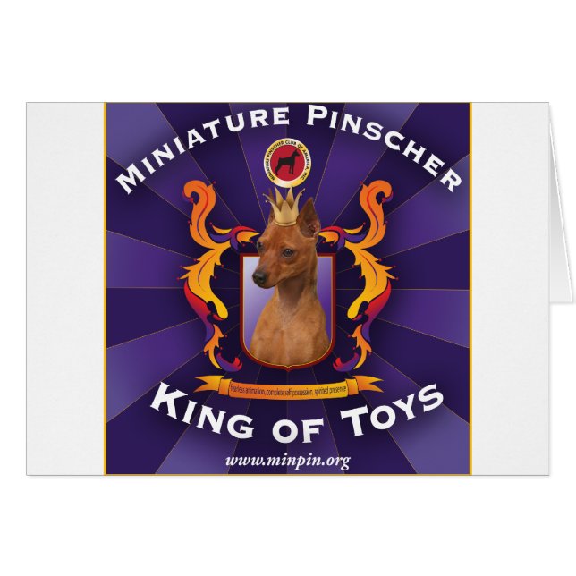 MiniatyrPinscher: Kung av leksaker Hälsningskort (Framsidan Horizontal)