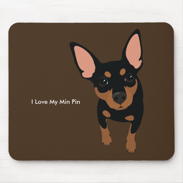 MiniatyrPinscherhund Mousepad (den svart Musmatta (Framsidan)