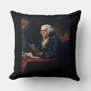 Miniatyrporträtt Benjamin Franklin i Vita huset Kudde