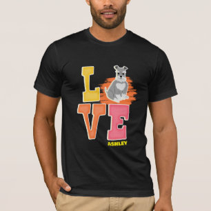 Miniatyrschnauzer älskar söt färg t shirt