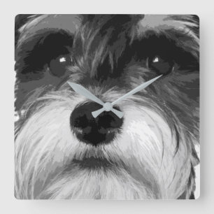 MiniatyrSchnauzer Fyrkantig Klocka
