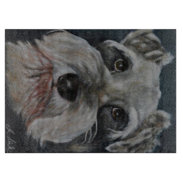 MiniatyrSchnauzer - Glass skärbräda (Framsidan)