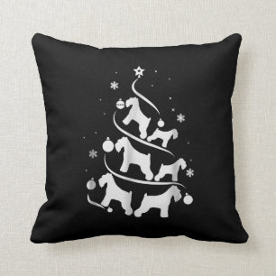 miniatyrschnauzer julgran hund älskare kudde