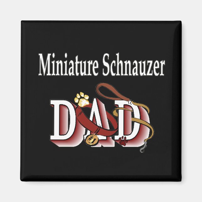 miniatyrschnauzer pappa Magnet (Framsidan)