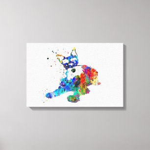 Miniatyrschnauzer, vattendjur Miniature schnauze Canvastryck