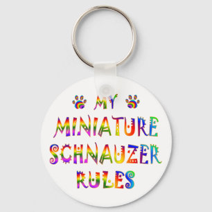 Miniatyrschnauzeren härskar roligt nyckelring