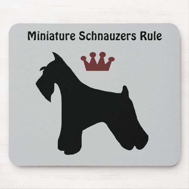 MiniatyrSchnauzers härskar Mousepad Musmatta (Framsidan)