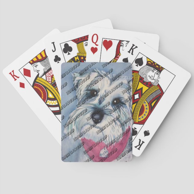 MINIATYRSILVERSCHNAUZER SPEL KORT (Baksidan)