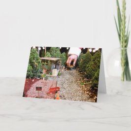 Miniatyrträd mycket, tomt helgkort