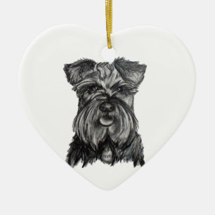 MiniatyrtyskSchnauzer Julgransprydnad Keramik