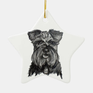 MiniatyrtyskSchnauzer Julgransprydnad Keramik