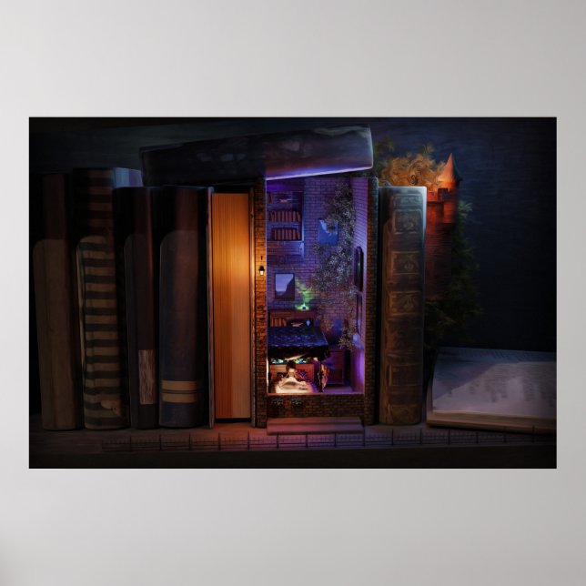 Minibokhyllesport - vid läsning poster (Framsidan)