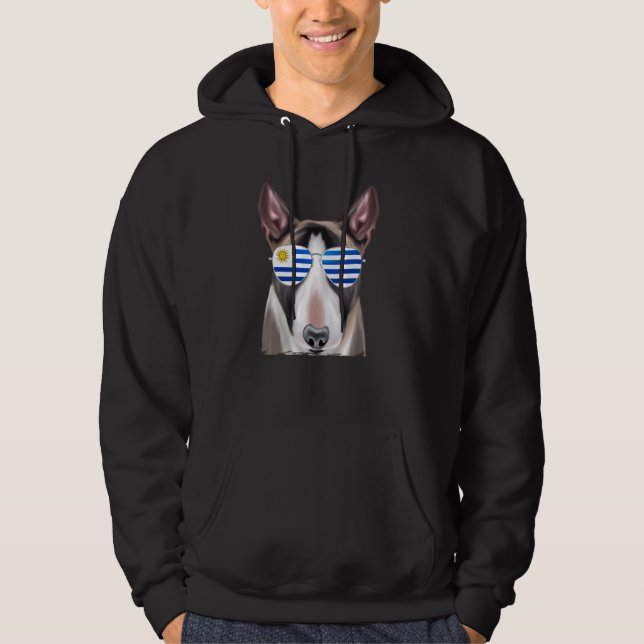 MiniBull Terrier Hund Uruguay Sunglasses Hoodie (Framsida)