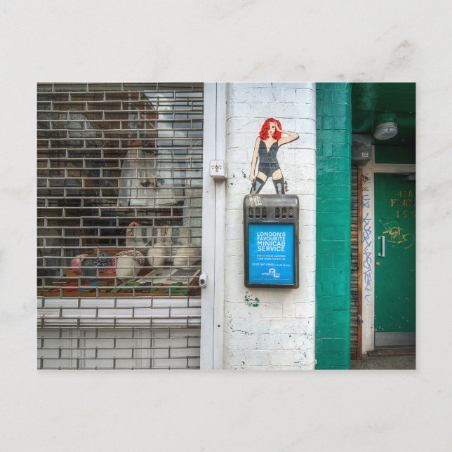 Minicab Graffiti-flicka Vykort (Framsida)