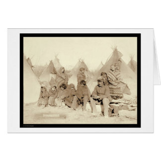 Miniconjou för stor fot indiskt läger SD 1891 Hälsningskort