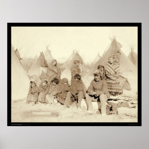 Miniconjou för stor fot indiskt läger SD 1891 Poster