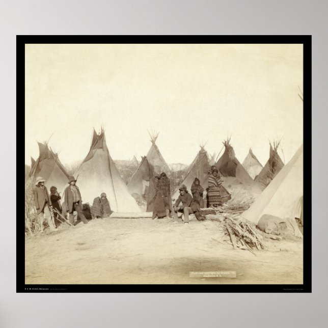 Miniconjou Indian Tipi Camp SD 1891 Poster (Framsidan)