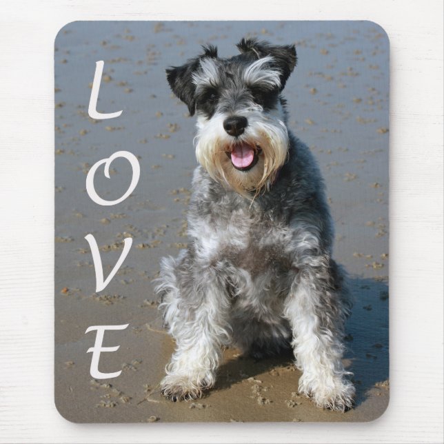 Minidator Schnauzer Puppy Hund Mus Pad Musmatta (Framsidan)