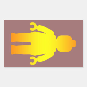Minifig [Golden] by Customize My Minifig Rektangulärt Klistermärke