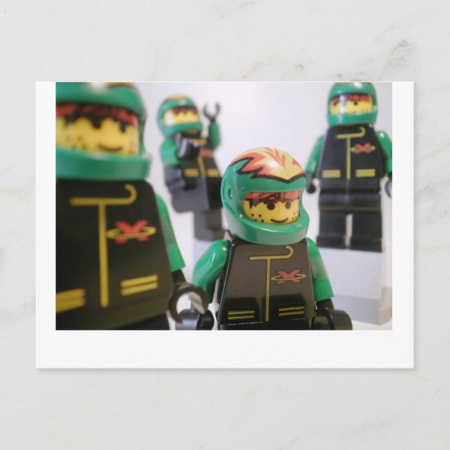 Minifig Motorcle Stunt Team Vykort (Framsida)