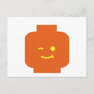 Minifig Winking Head by Customize My Minifig Vykort