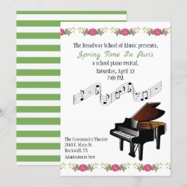 Miniflygel- och blommapianohögläsning inbjudningar
