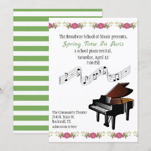 Miniflygel- och blommapianohögläsning inbjudningar