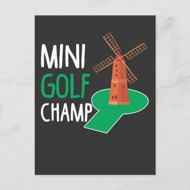 Minigolf Champ Putt Golfing Mini Golf Champion Vykort (Framsida)