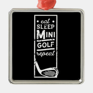 Minigolf Mini Golfing Mini Golfer Mini Golf Golfer Julgransprydnad Metall