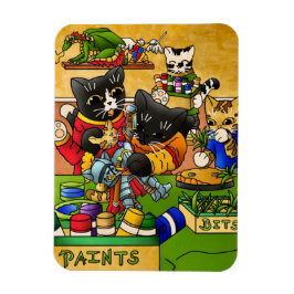 Miniknight Cat Model Painting Cats Magnet