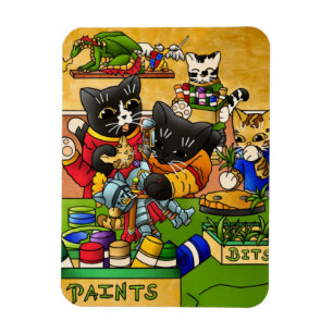 Miniknight Cat Model Painting Cats Magnet