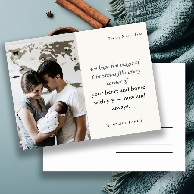 Minimal 1 Photo Black & White-julanda Helg Vykort (Skapare uppladdad)