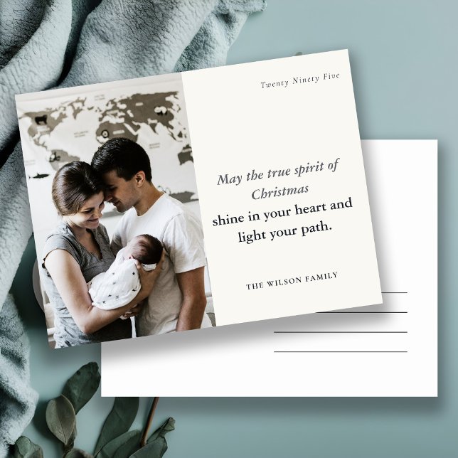 Minimal 1 Photo Black & White-julanda Helg Vykort (Skapare uppladdad)