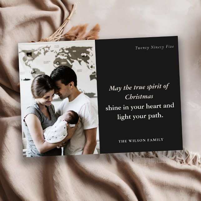 Minimal 1 Photo Black & White-julanda Julkort (Skapare uppladdad)