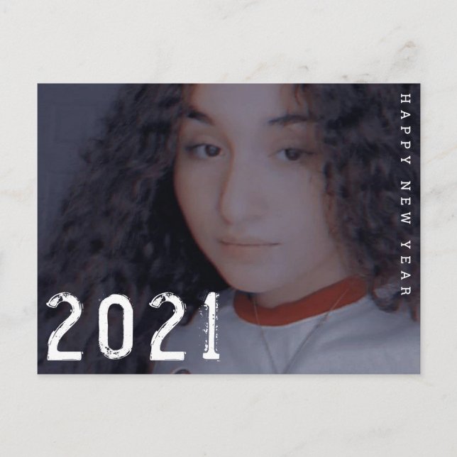 Minimal 2021 Nyårs Fotokort Vykort (Framsida)