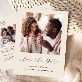 Minimal 2-foto-bege Spara datum Meddelande Vykort