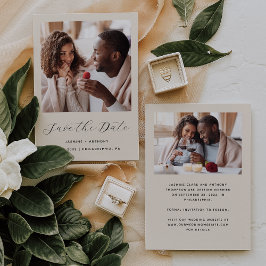 Minimal 2-Foto Script Beige Spara Datumet