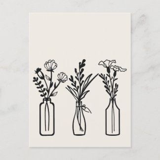 Minimal | 3 Flower Vas | Modern Vykort