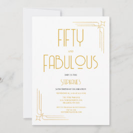 Minimal 50 and Fabulous 50th Birthday Invitation Inbjudningar