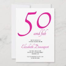 Minimal 50 och Fab Pink Födelsedag